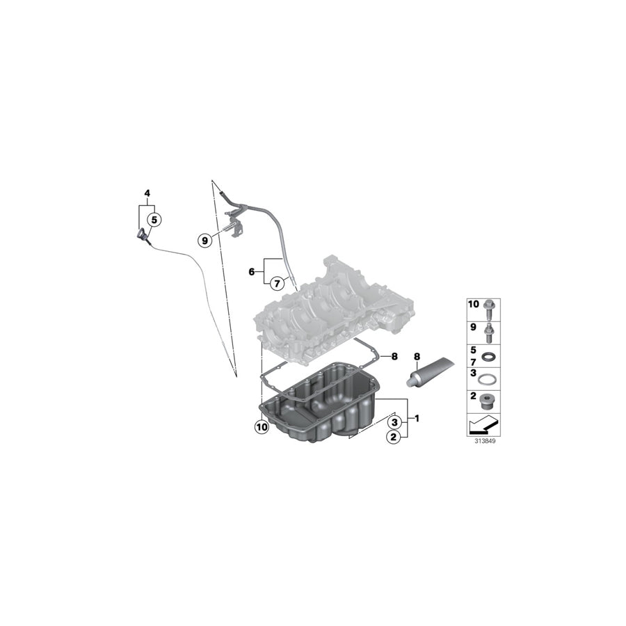 Genuine BMW 11437600469 F20 F30 F31 Guide Tube (Inc. 114i, 120i & 320i ed)