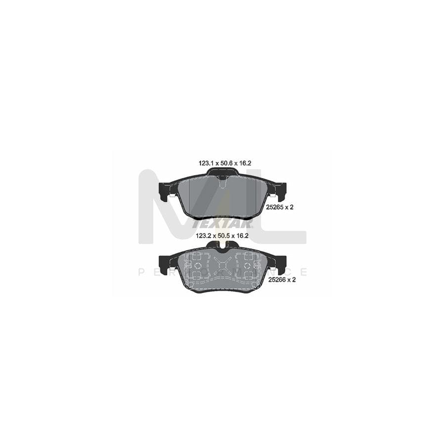 TEXTAR 2526501 Brake pad set not prepared for wear indicator