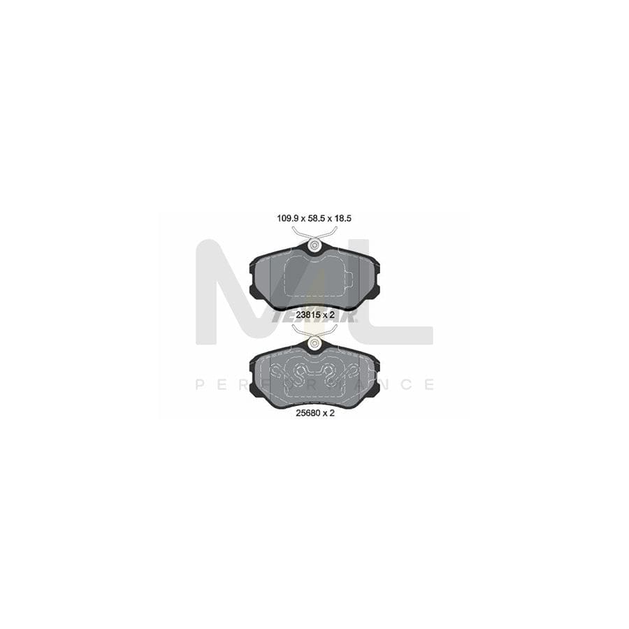TEXTAR 2381501 Brake pad set not prepared for wear indicator