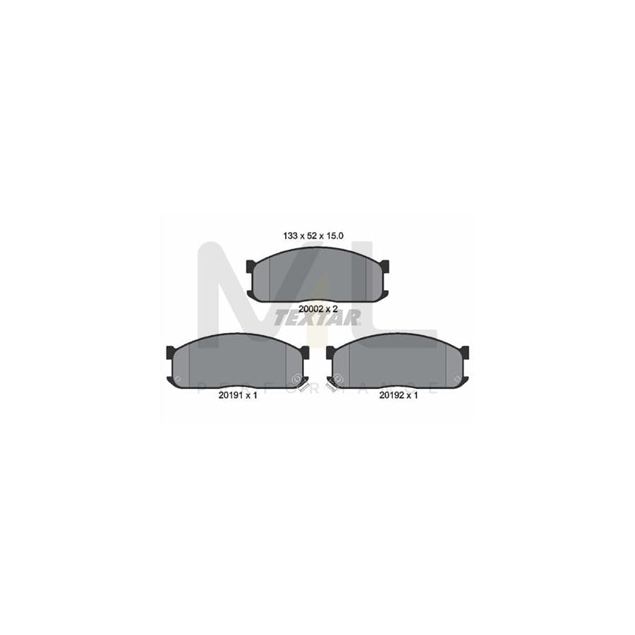 TEXTAR 2000201 Brake pad set with acoustic wear warning