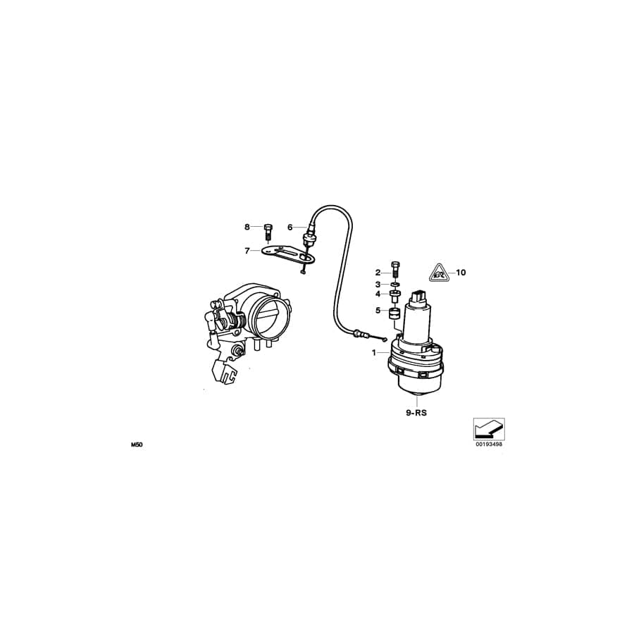 Genuine BMW 35411161338 E36 E34 Bowden Cable Ads 2 L=496mm/PBX (Inc. 525i, 525ix & 325i)