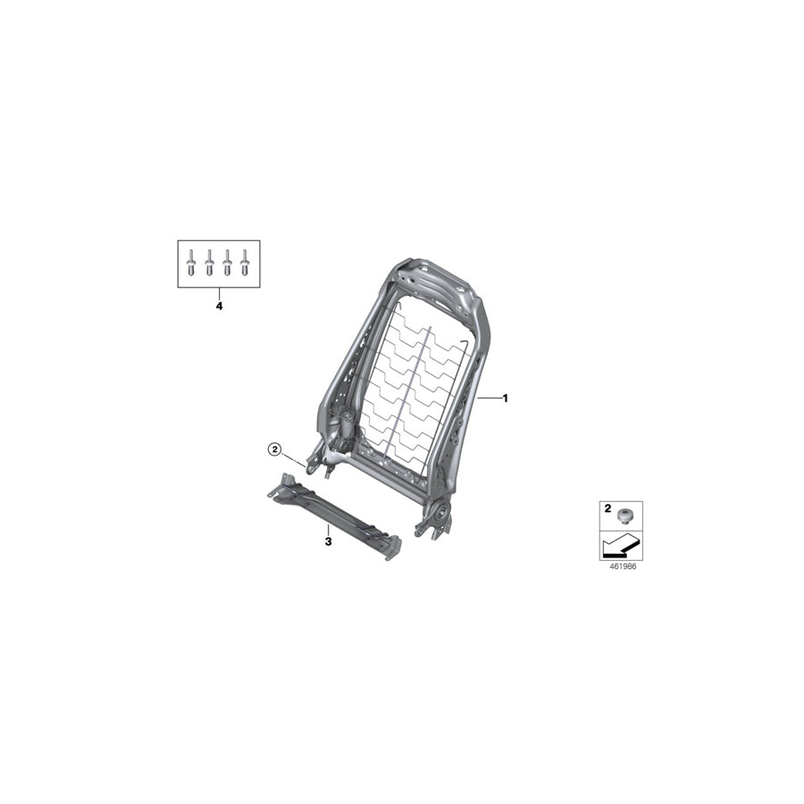 Genuine BMW 52107366339 F40 Backrest Frame Electrical Left (Inc. 225xe, X2 20d & 225i)