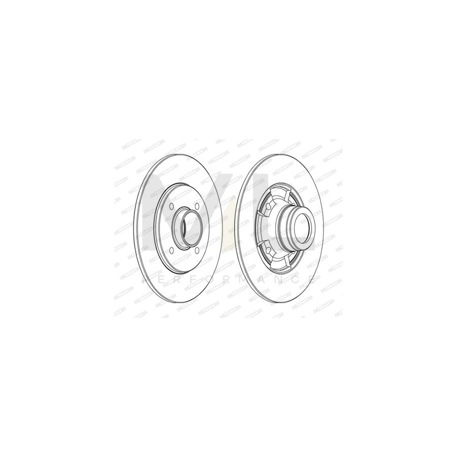 Ferodo Premier DDF752C Brake Disc Solid, Coated, Without Wheel Bearing Set - Pair