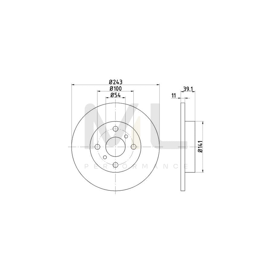 TEXTAR 92038300 Brake Disc Solid, without wheel hub, without wheel studs - 1 piece