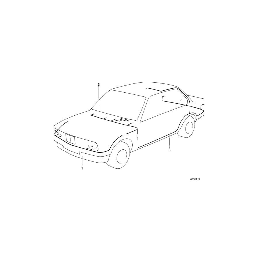 Genuine BMW 61118359851 E34 Wiring Harness, Front Section (Inc. 530i & 540i)