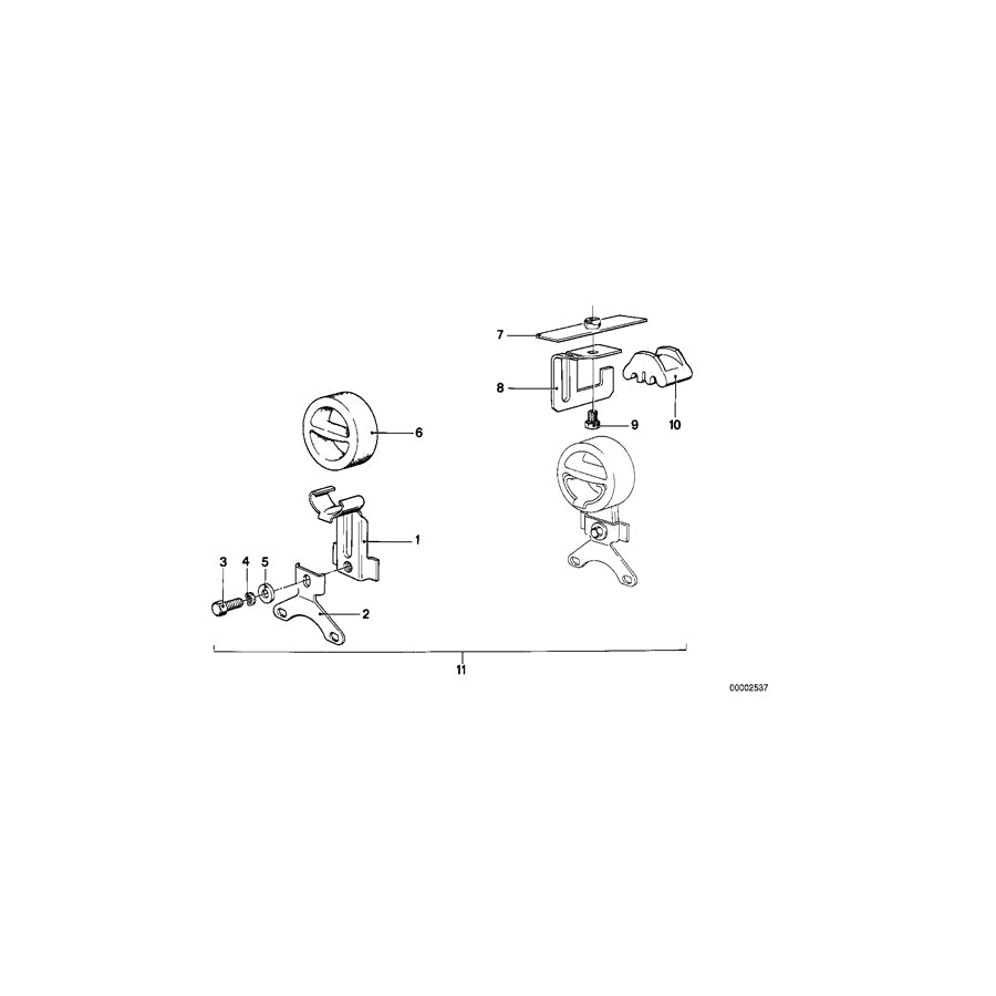 Genuine BMW 18219056634 E21 Installing Set Exhaust Suspension (Inc. 316, 320i & 318)