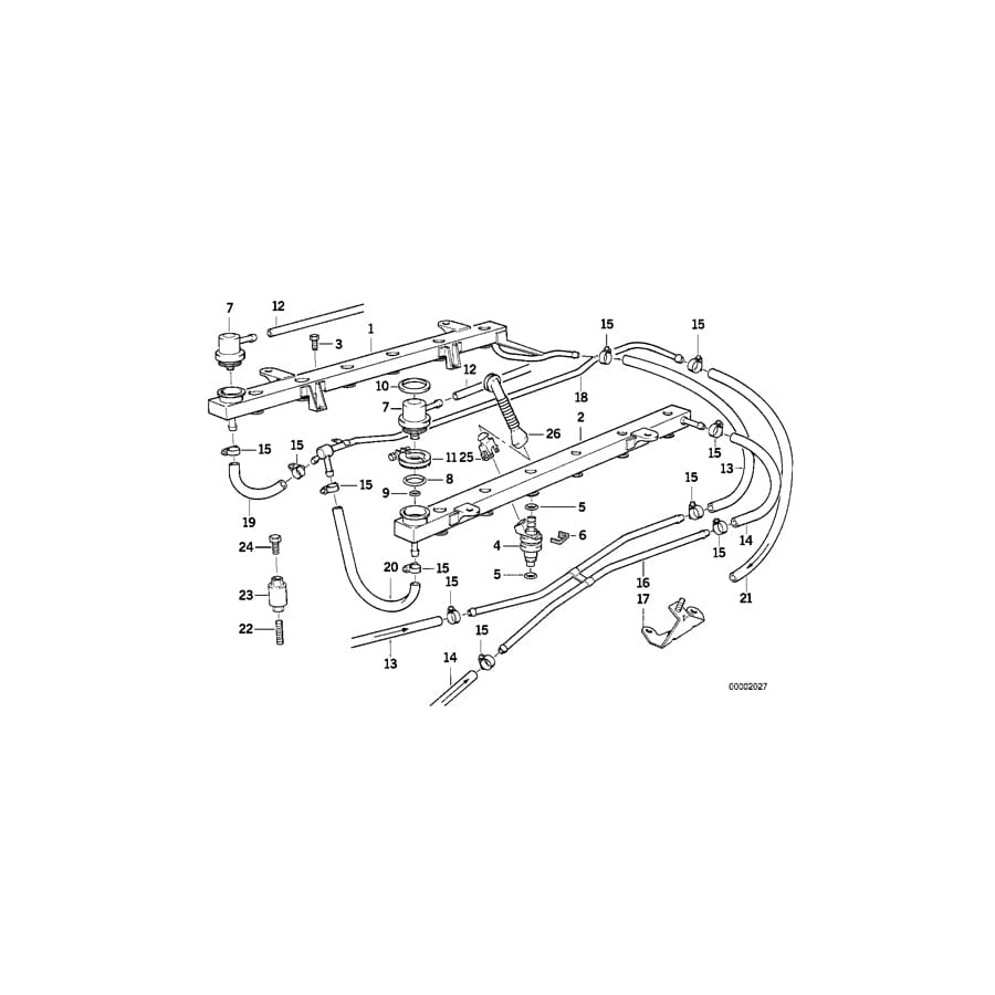 Genuine BMW 11611747007 E31 Fuel Pipe Bracket (Inc. 850Ci & 850CSi)
