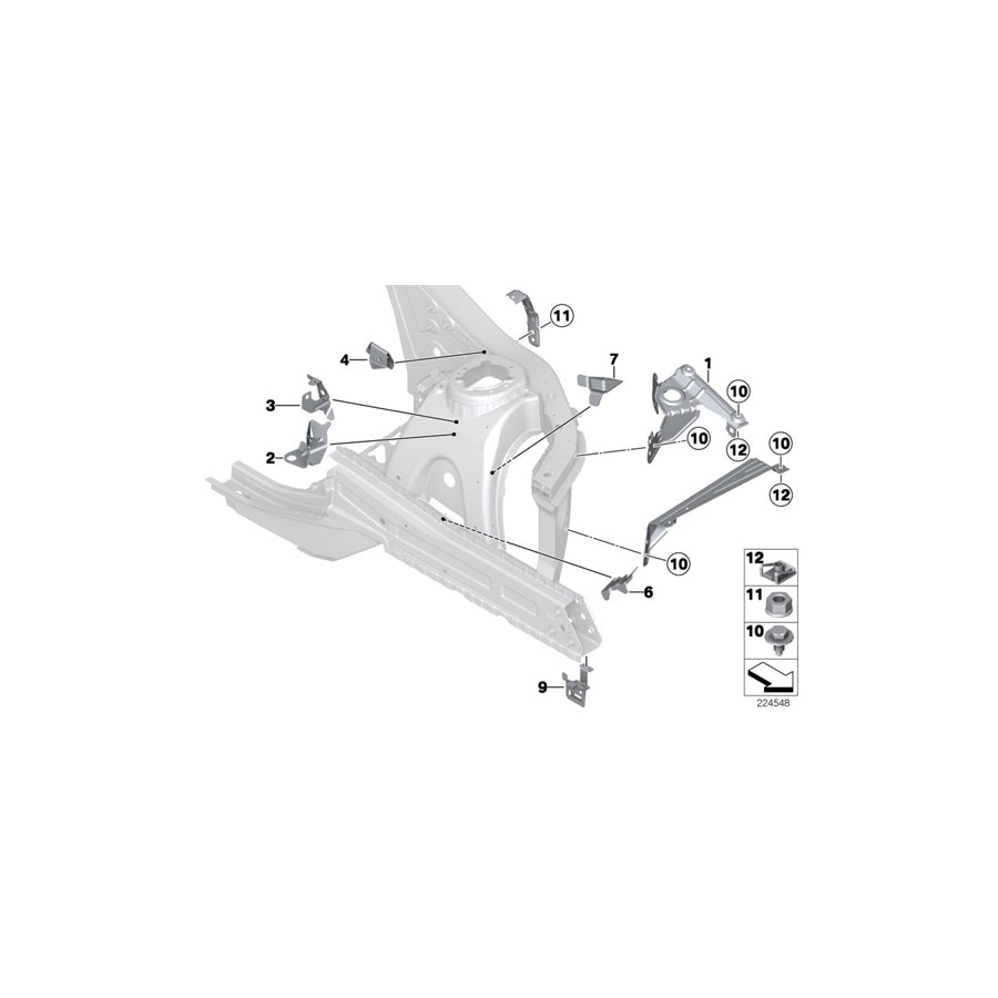 Genuine BMW 41117267091 F25 F26 Bracket Brake Pipe Left (Inc. X3 20dX, X3 18d & X4 20dX)