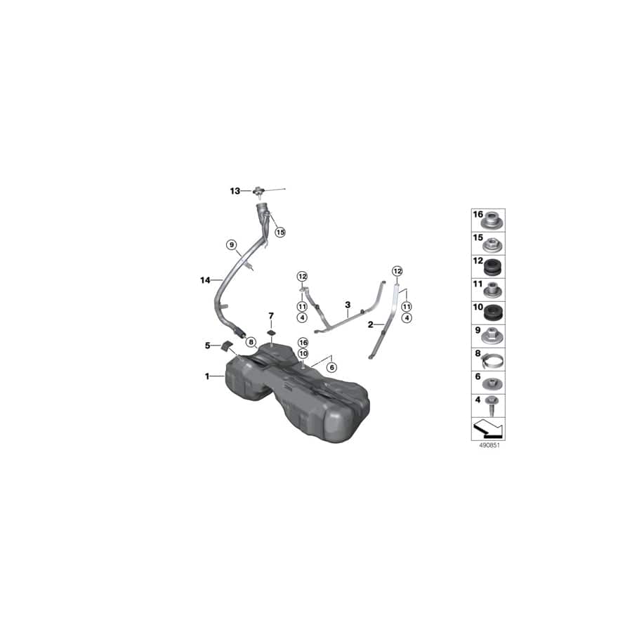 Genuine BMW 16117404149 G02 G01 Tension Strap Left (Inc. X4 20iX, X4 M & X3 M40iX)