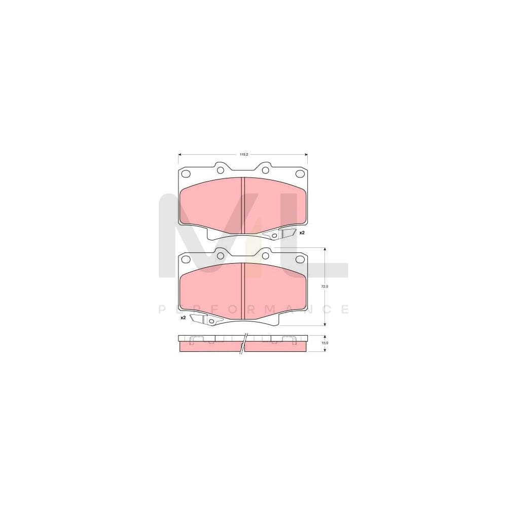 TRW Gdb1154 Brake Pad Set With Acoustic Wear Warning