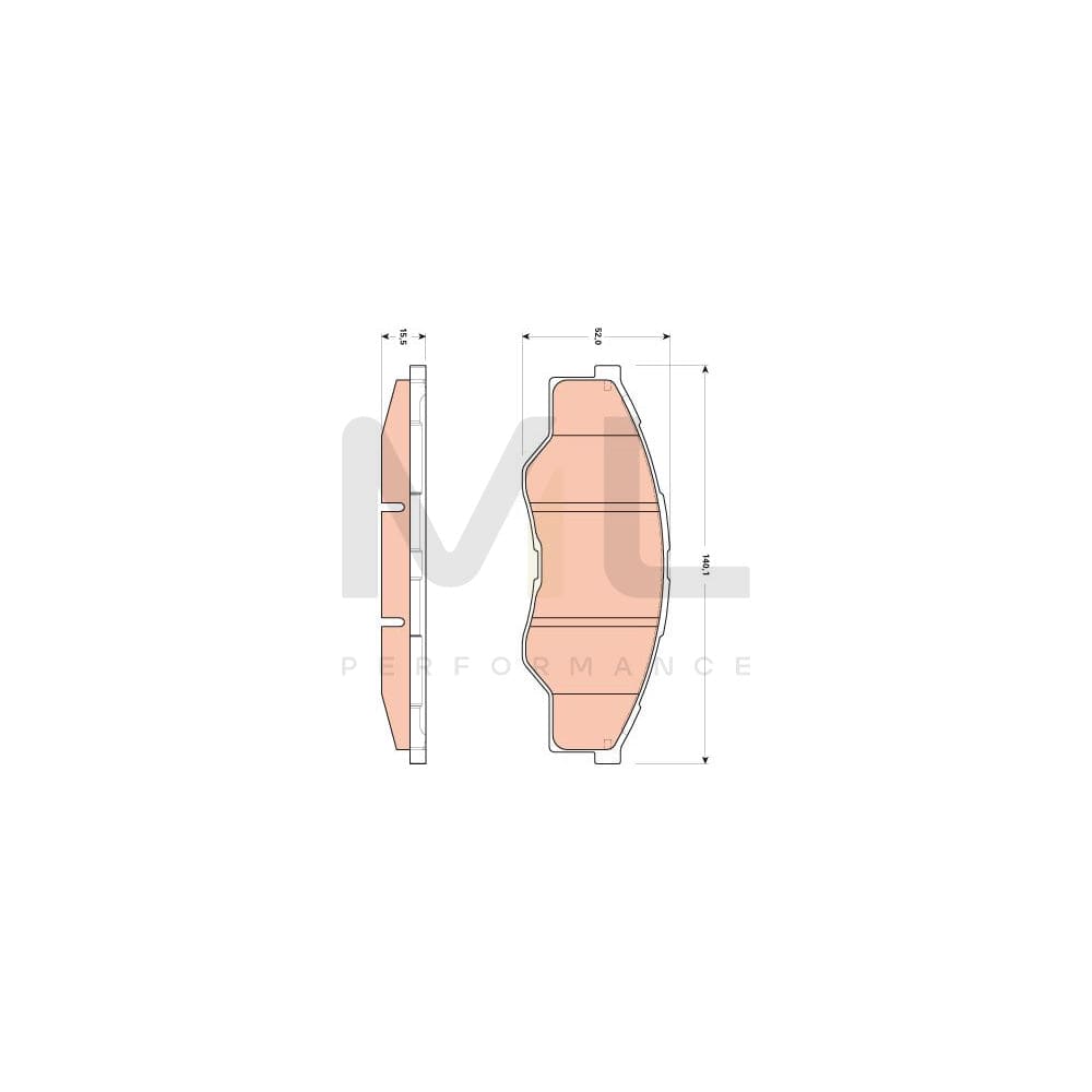 TRW Gdb3500 Brake Pad Set For Toyota Hilux Vii Pickup Not Prepared For Wear Indicator