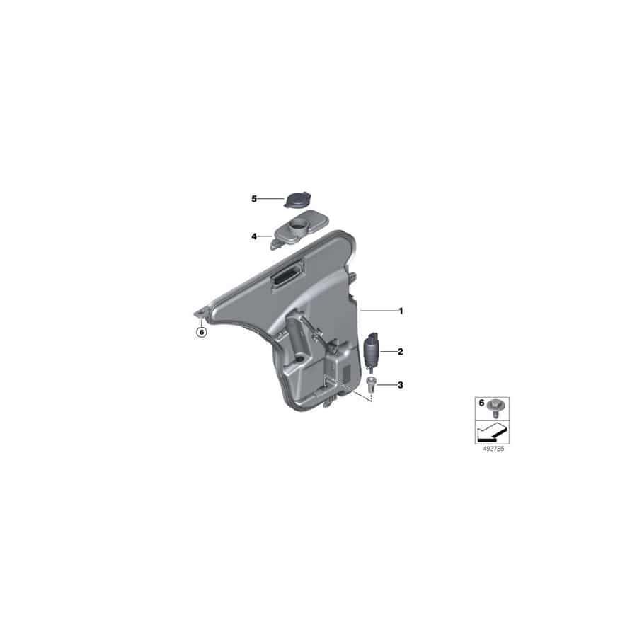 Genuine BMW 61669478625 G15 F93 G14 Windshield Cleaning Container (Inc. M850iX, M8 & 840dX)
