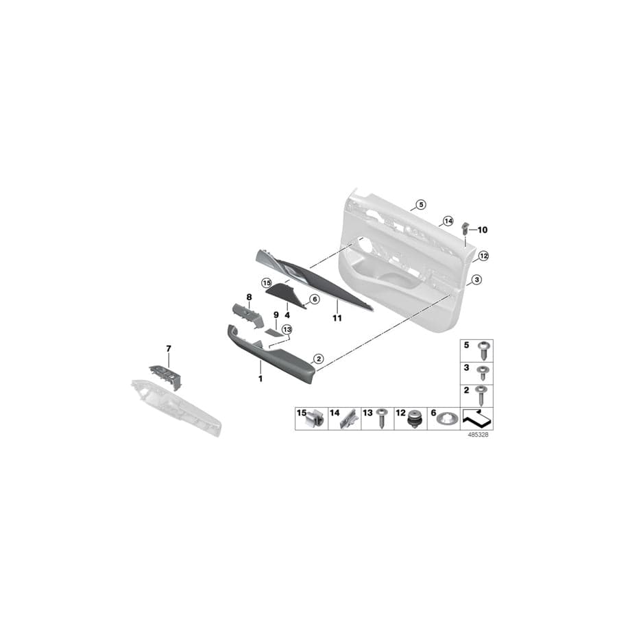 Genuine BMW 51417466309 G32 Trim Cover, Switch Module, Left SCHWARZ (Inc. 620d, 640dX & 640i)