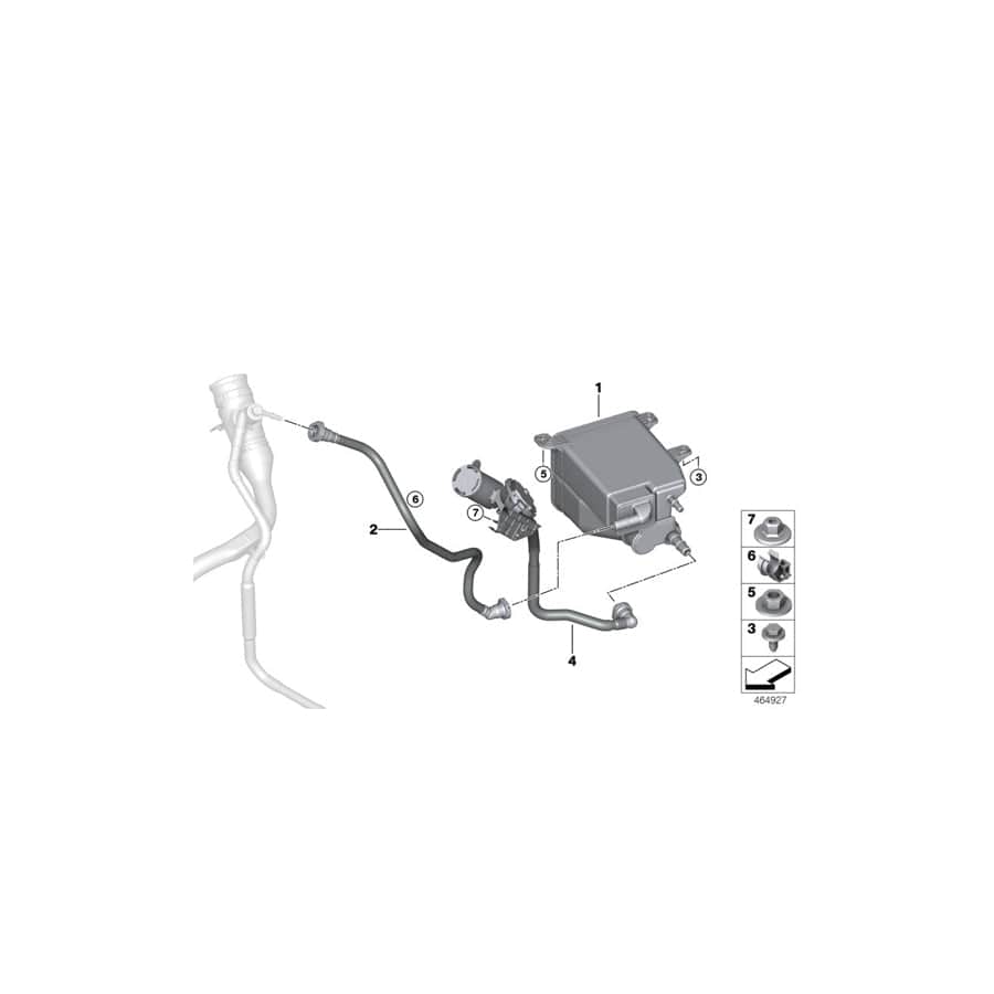 Genuine BMW 16117356537 G11 G12 Venting Line With Leak Diagnosis Module With dust filter (Inc. 750LiX 4.4, 750LiX 4.0 & 740i)