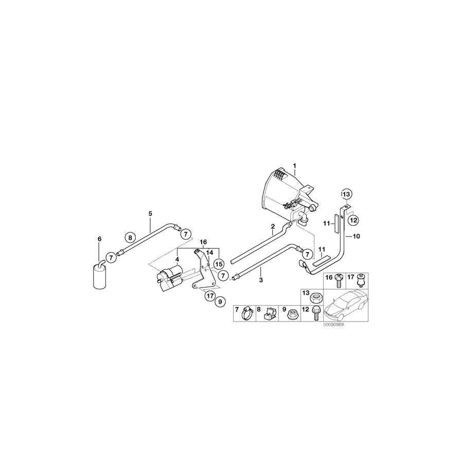 Genuine BMW 16136752313 E36 Fuel Vent Pipe (Inc. Z3)
