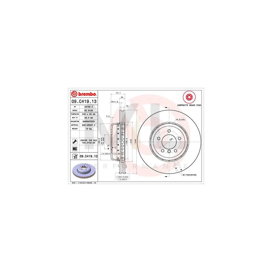 brembo-09-c419-13-brake-disc-internally-vented-coated-high-carbon-with-bolts-screws