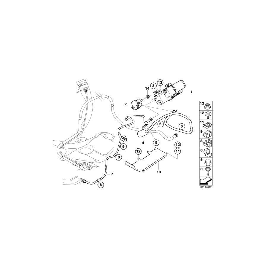 Genuine BMW 16126762593 E63 E64 Scavenging Line Rear (Inc. 645Ci, M6 & 650i)