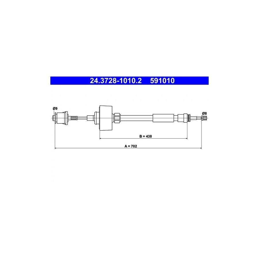 ATE 24.3728-1010.2 Clutch Cable for Renault Espace I (J11)