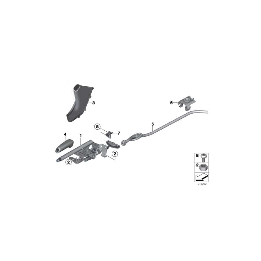 Genuine BMW 34429235426 F33 F34 F32 Handbrake Lever Cover VENETOBEIGE (Inc. 418i, Hybrid 3 & 340iX)