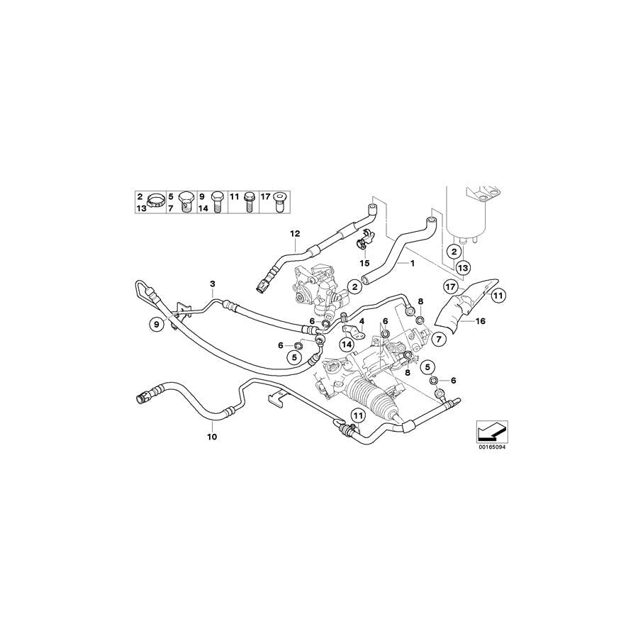 Genuine BMW 32416767423 E60 E64 Radiator Return Line (Inc. 630i, 525i & 528i)