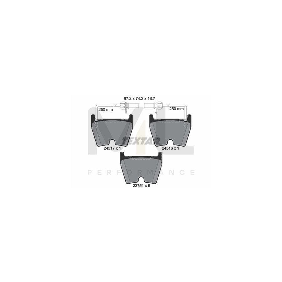 TEXTAR 2451701 Brake pad set for AUDI A4 with integrated wear warning contact