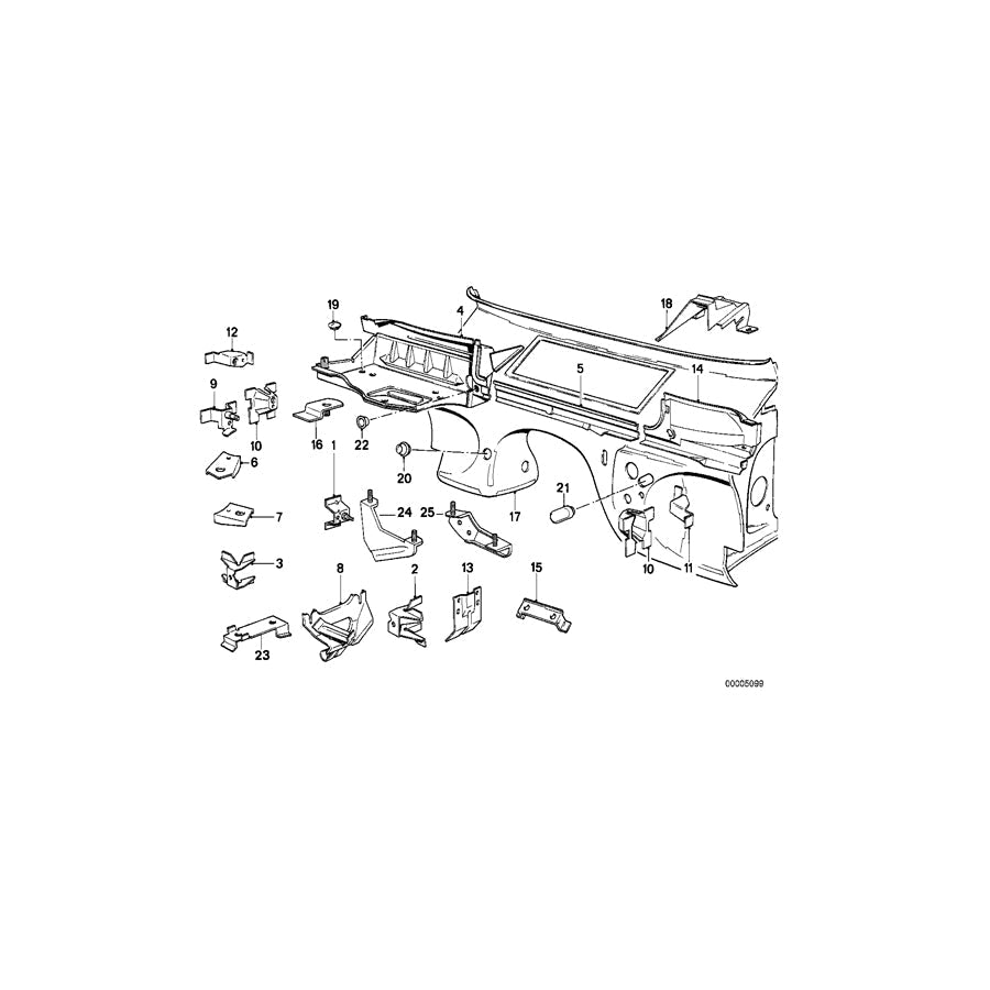 Genuine BMW 41141911118 E30 Cooling Water Compensation Tank Bracket (Inc. 318i, 323i & 324td)
