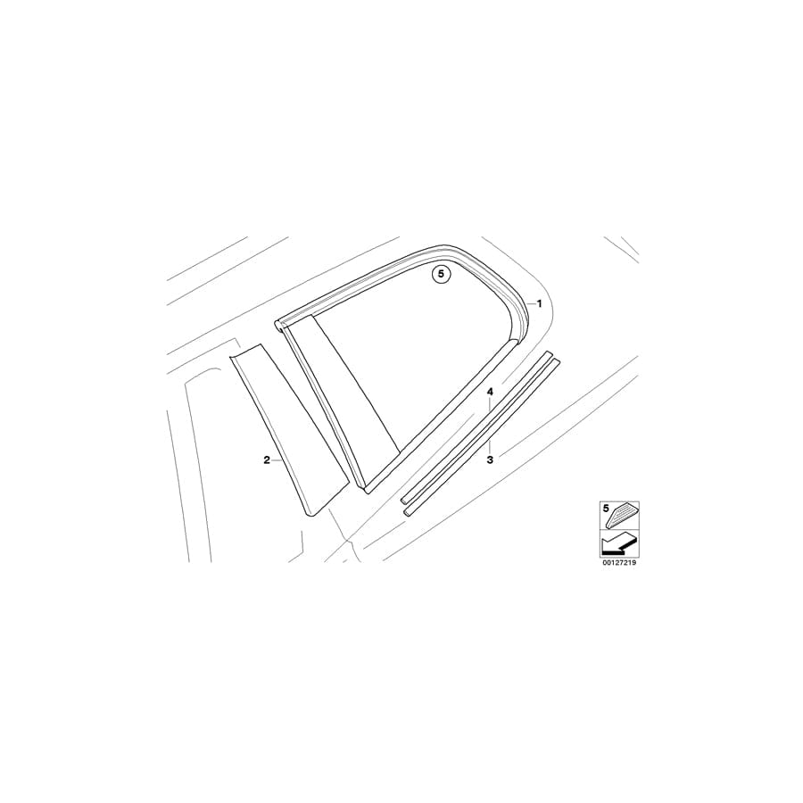 Genuine BMW 51363401401 E83 E83 Finisher, Side Window, Rear Left CHROM (Inc. X3 3.0d)