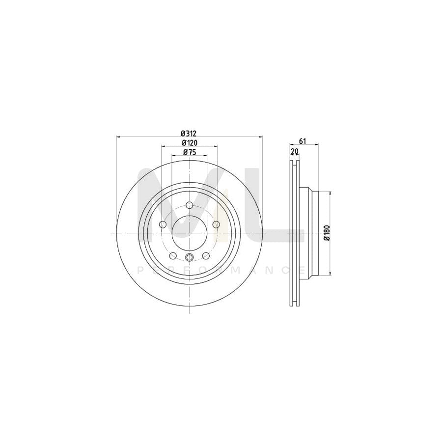 TEXTAR PRO 92098803 Brake Disc Externally Vented, Coated, without wheel hub, without wheel studs