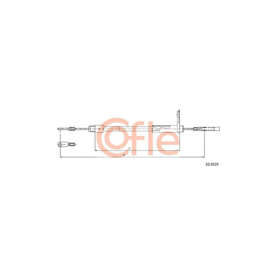 Cofle 92.10.9325 Hand Brake Cable Suitable for Mercedes-Benz A-Class (W168)