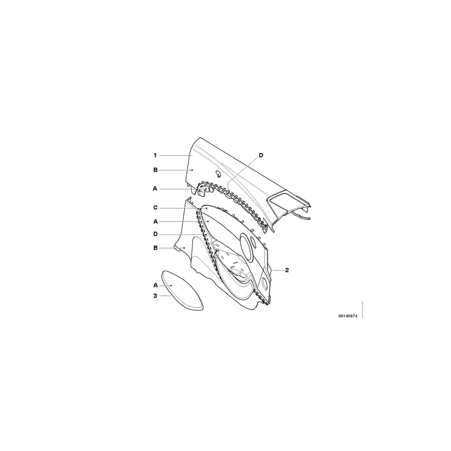 Genuine BMW 51437972235 E64 Lateral Trim Panel Top Rear Left INDIVIDUAL (Inc. 630i, 650i & M6)