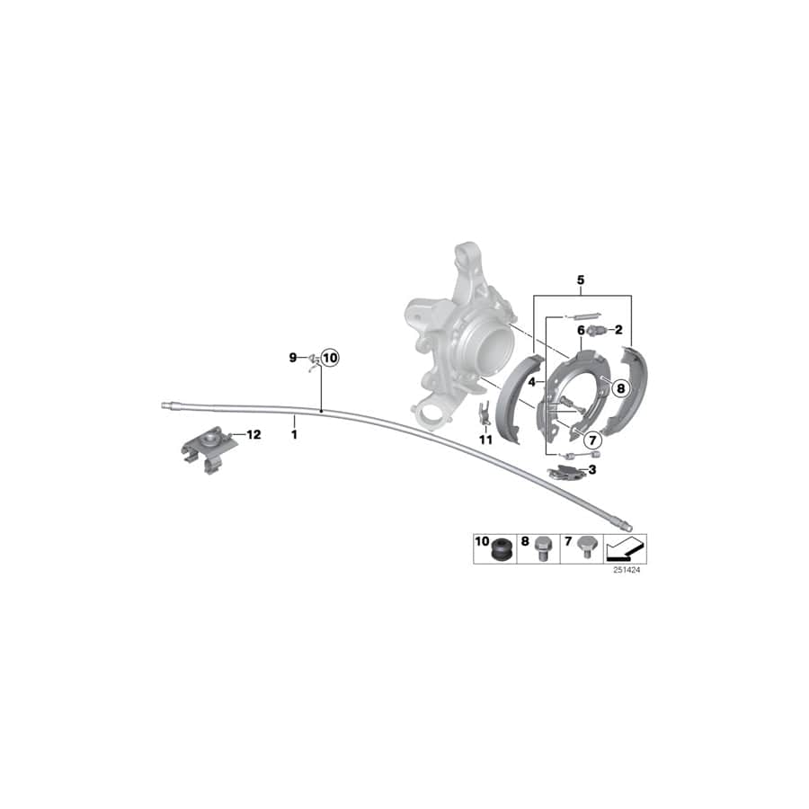 Genuine BMW 34406792263 F22 F20 F21 Hand Brake Bowden Cable (Inc. 230i, 125d & 118dX)