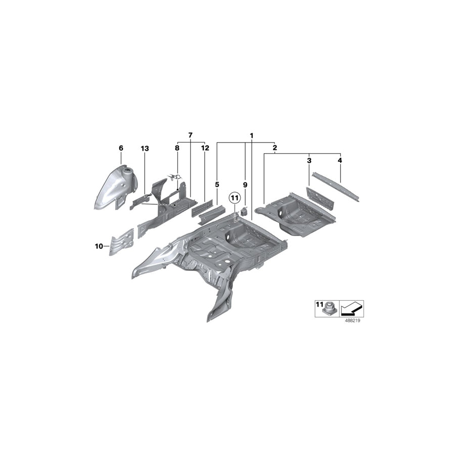 Genuine BMW 41117294689 Bulkhead, Cross Member, Left (Inc. 640iX, Alpina B6 & 650iX 4.0)