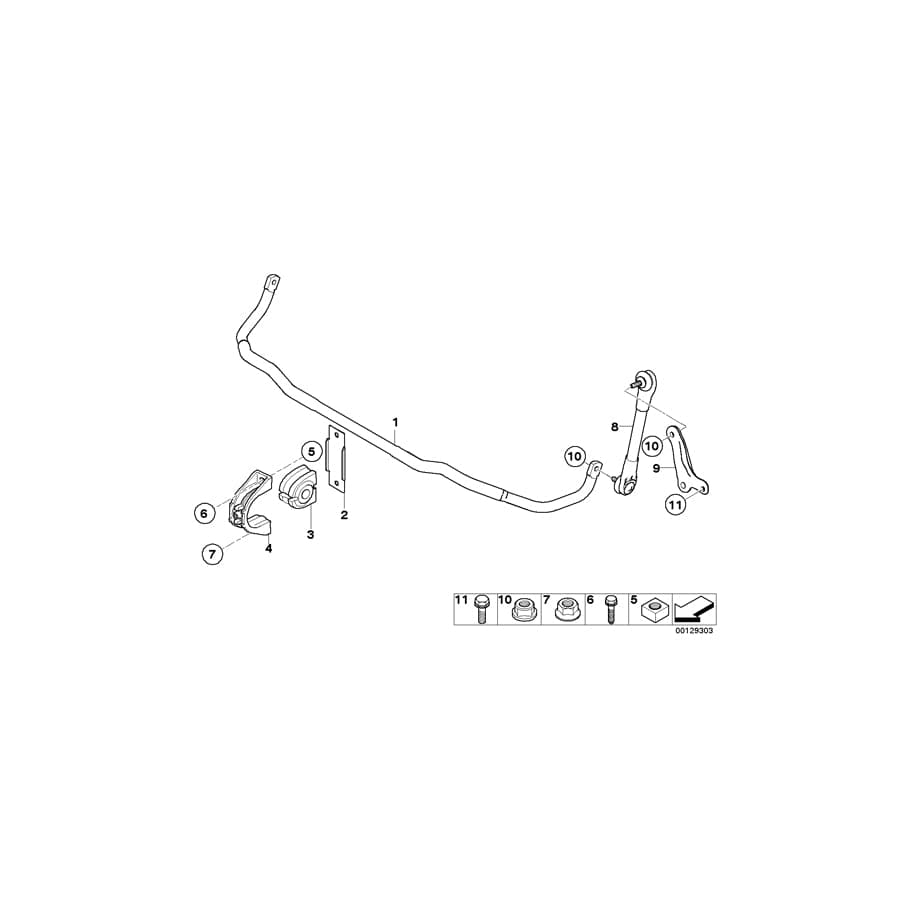 Genuine BMW 31306781542 E63 E64 Right Swing Support (Inc. 635d, 645Ci & 650i)