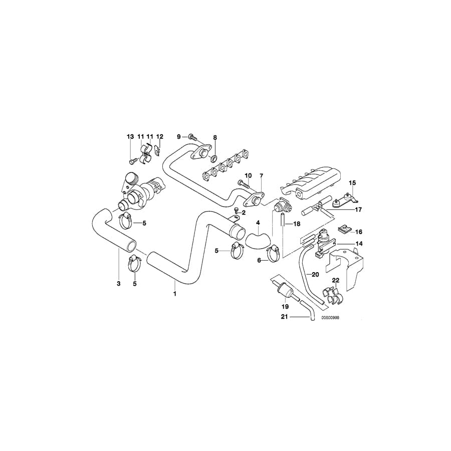 Genuine BMW 11612246418 E36 Pressure Pipe Without Exhaust Gas Valve (Inc. 325td)