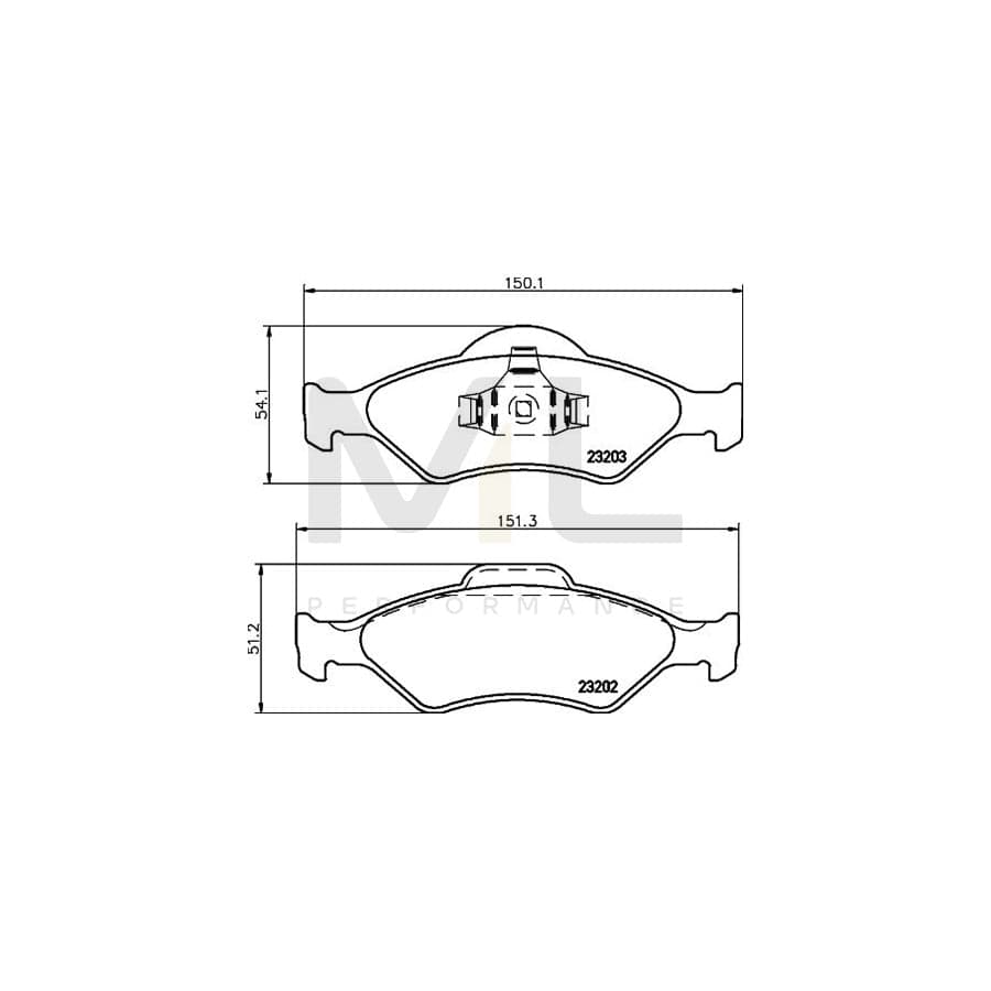 TEXTAR 2320201 Brake pad set not prepared for wear indicator