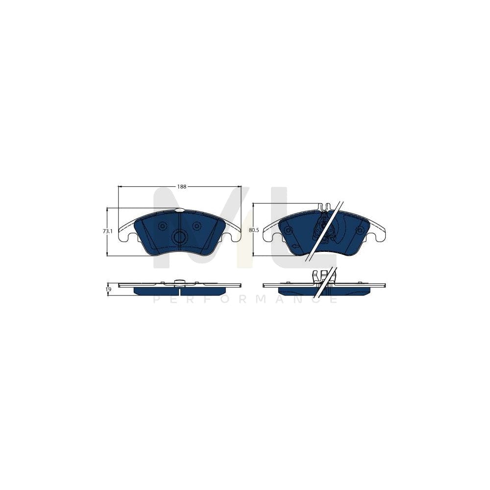 TRW Gdb1737Bte Brake Pad Set Suitable For Mercedes-Benz E-Class Prepared For Wear Indicator
