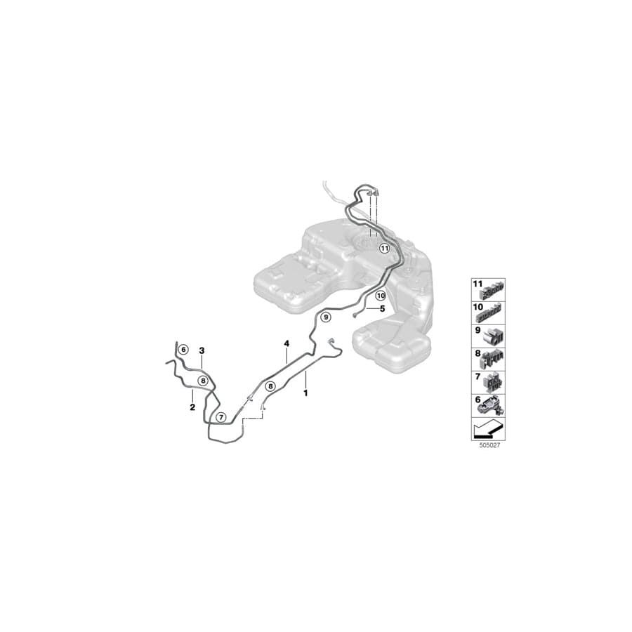 Genuine BMW 16118487486 G07 Clip (Inc. X7 30dX & X7 M50dX)