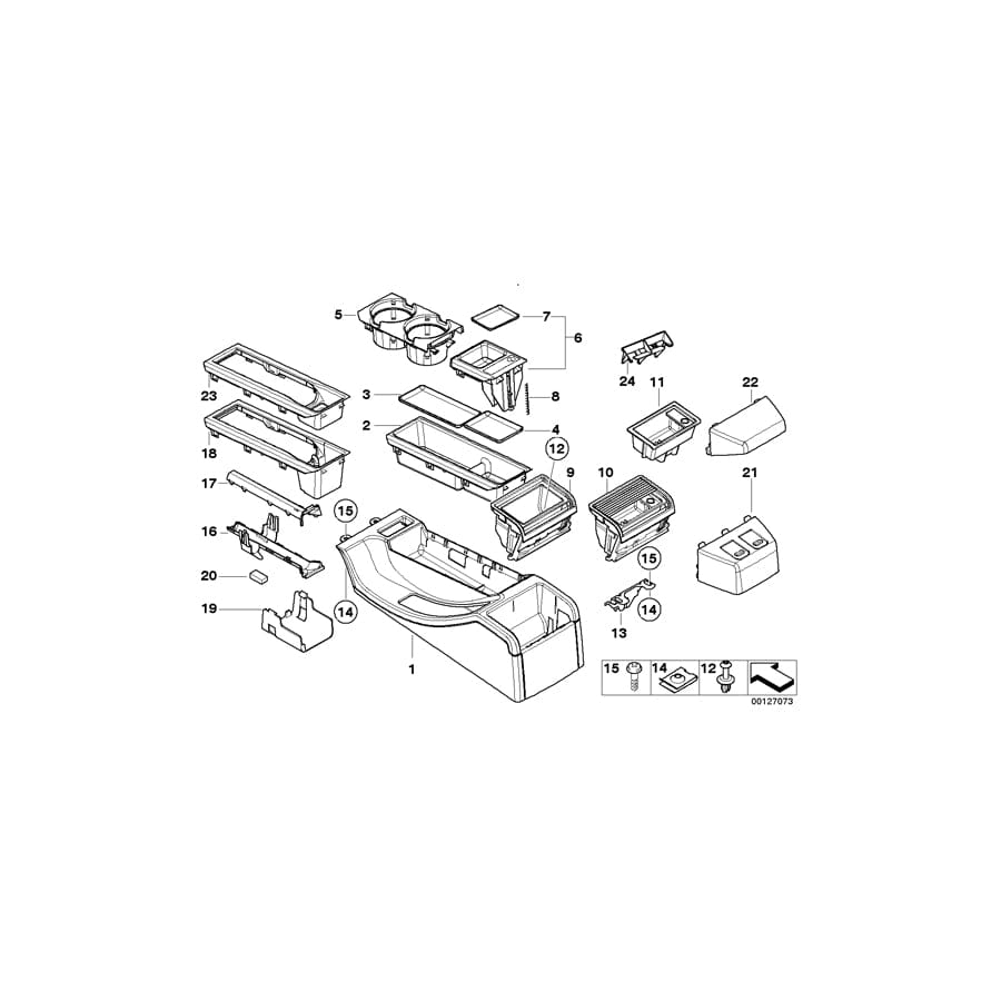 Genuine BMW 51168225529 E46 Insert (Inc. 318ti, 320Cd & 330xi)