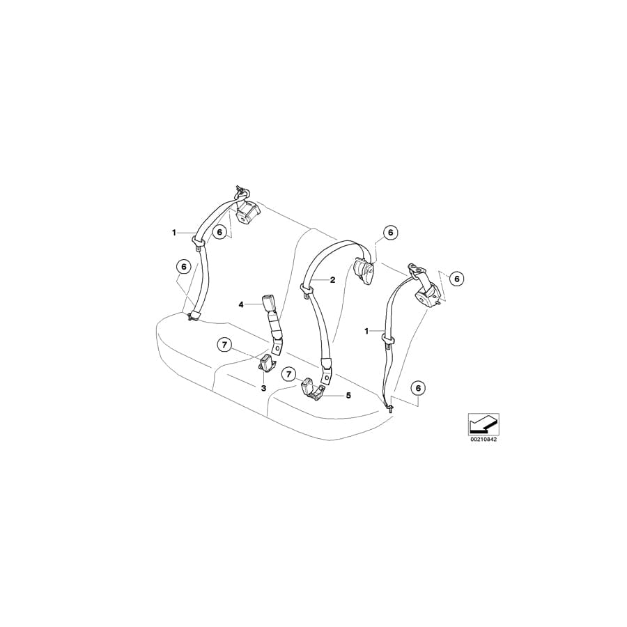 Genuine BMW 72119168379 E61 E60 Lower Belt Rear Center BEIGE (Inc. 530xd, 528xi & 525d)