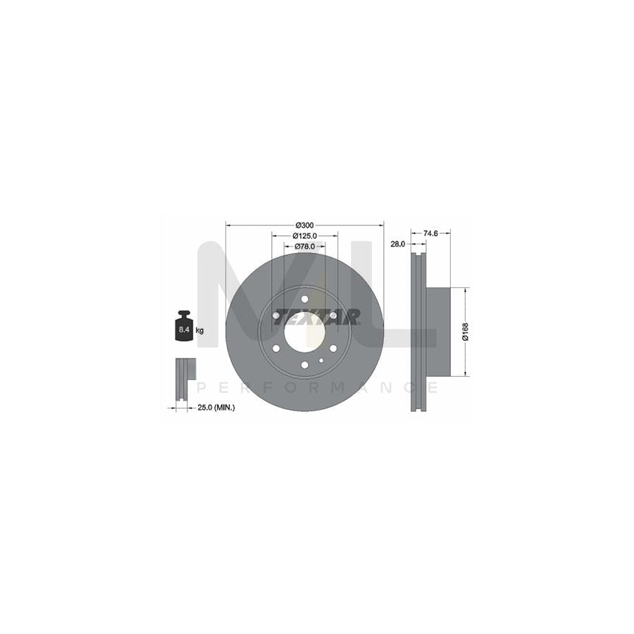 TEXTAR 92155900 Brake Disc for IVECO Daily Internally Vented, without wheel hub, without wheel studs - 1 piece