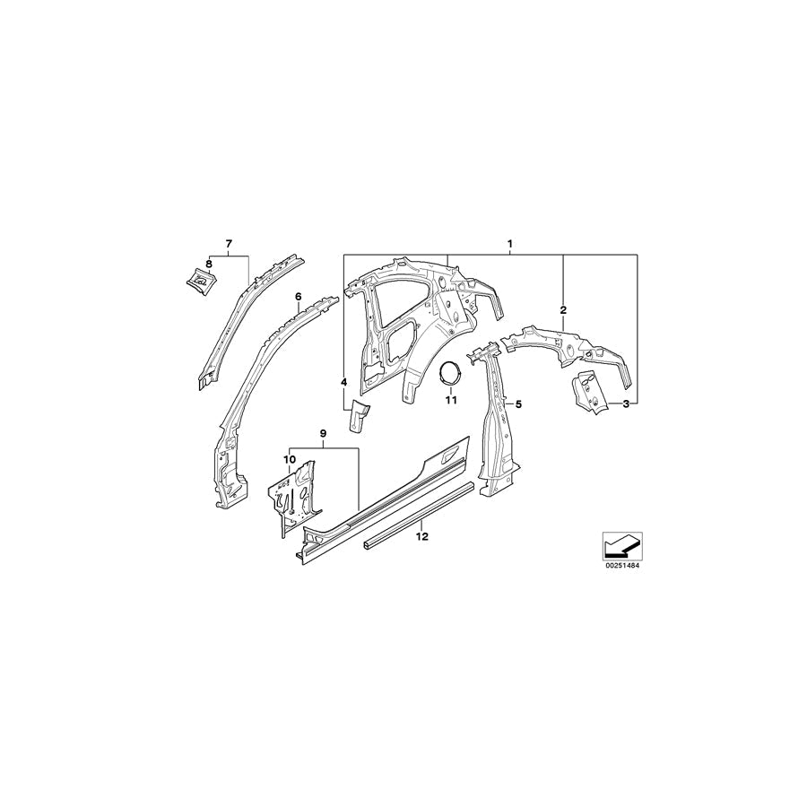 Genuine BMW 41212996573 E82 C-Pillar Reinforcement, Left (Inc. 118d, 128i & 123d)