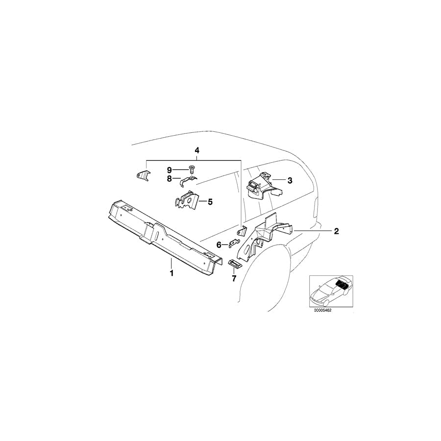 Genuine BMW 41148232114 E36 E39 Support F Lateral Upholstery (Inc. 323i, 530d & 318ti)