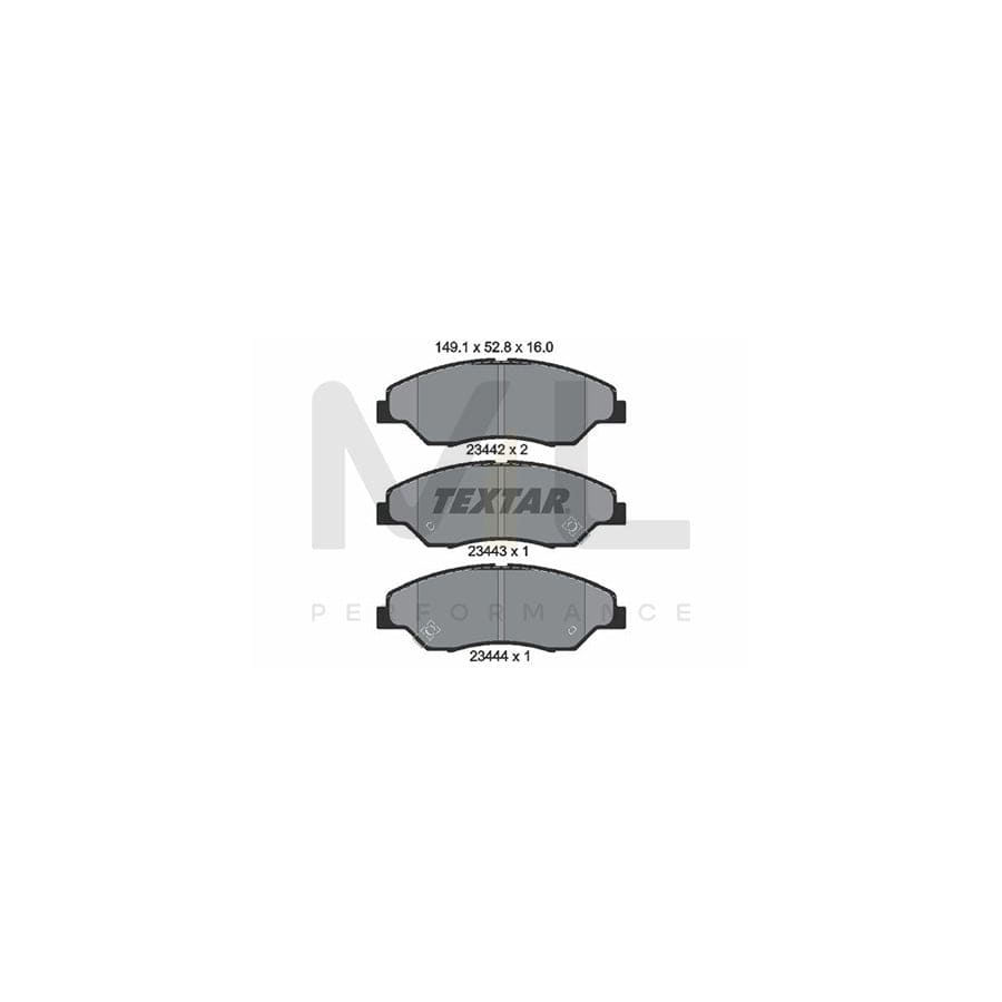 TEXTAR 2344201 Brake pad set with acoustic wear warning