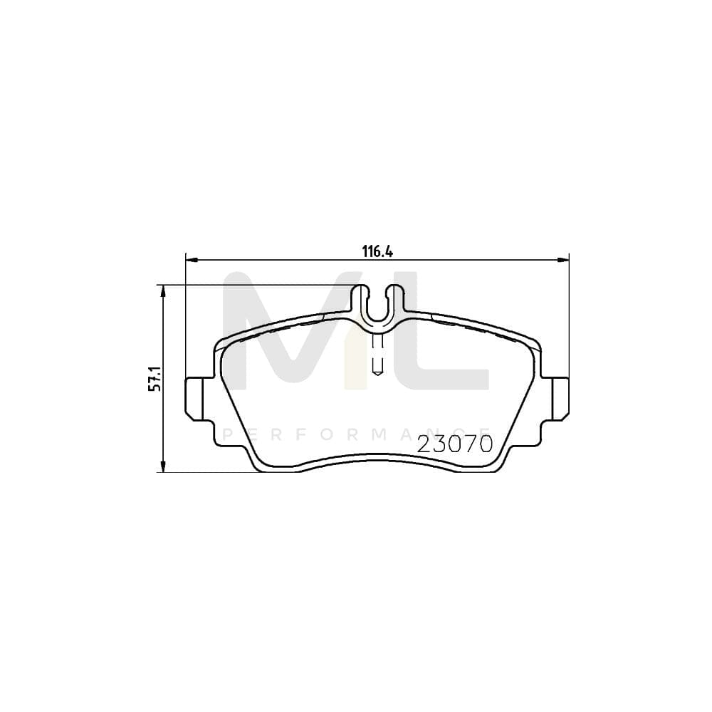Hella 8DB 355 018-311 Brake Pad Set Suitable For Mercedes-Benz A-Class (W168) Prepared For Wear Indicator, With Brake Caliper Screws, With Accessories | ML Performance Car Parts