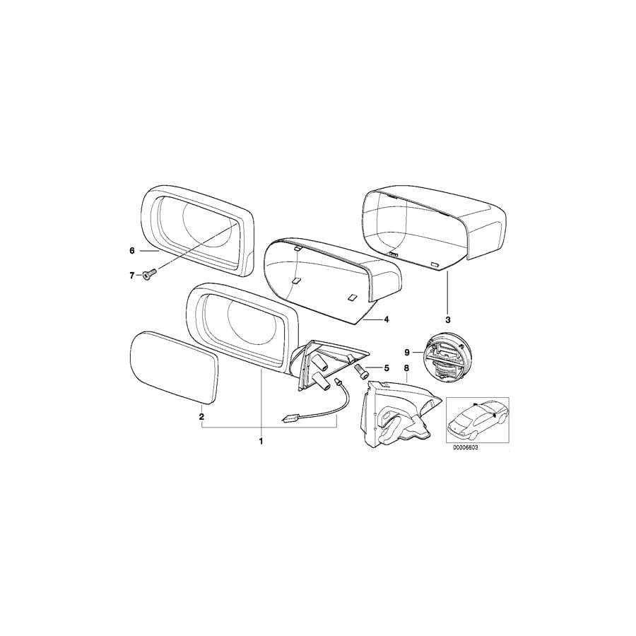 Genuine BMW 51168165115 E39 E38 Cover Cap, Primed, Left (Inc. 525tds, 735i & 535i)