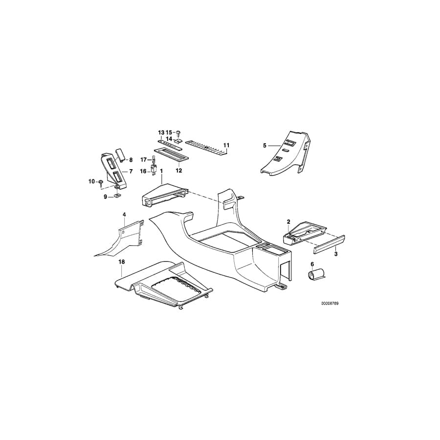 Genuine BMW 51168145555 E34 E32 Preselect.Lever Cover With Lighting 5HP30-EH (Inc. 525i, 740i & 540i)