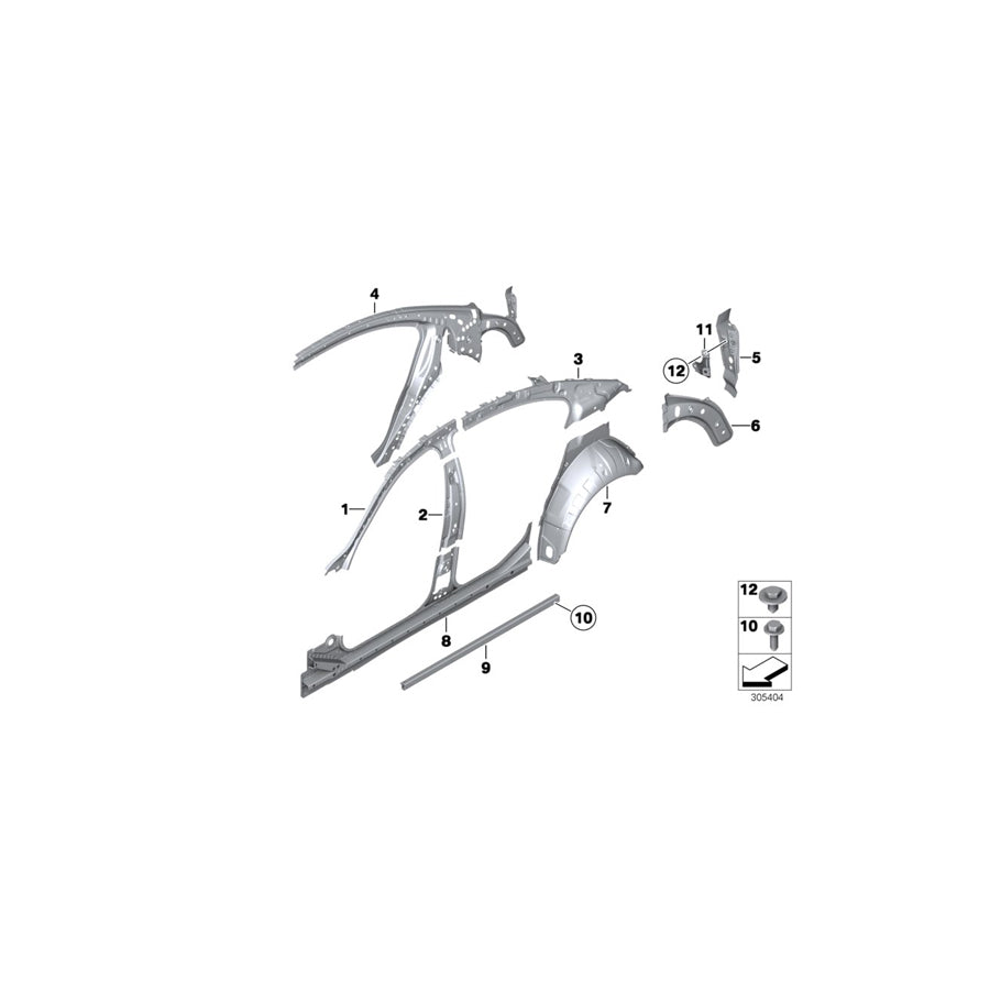 Genuine BMW 41217313104 F03 F02 Reinforcement, Bracket, Open Assist, Rt (Inc. 730d, 730dX & 740d)