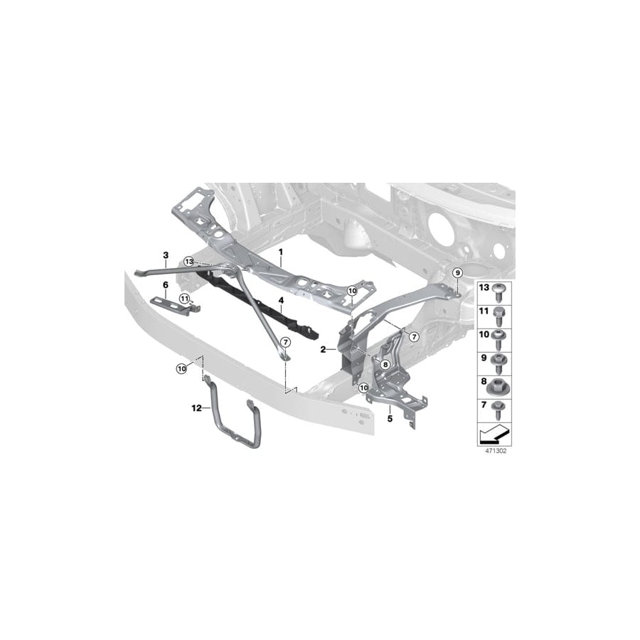 Genuine BMW 51647302531 F45 F46 Support, Headlight Arm, Left (Inc. 220dX, 218d & 225iX)