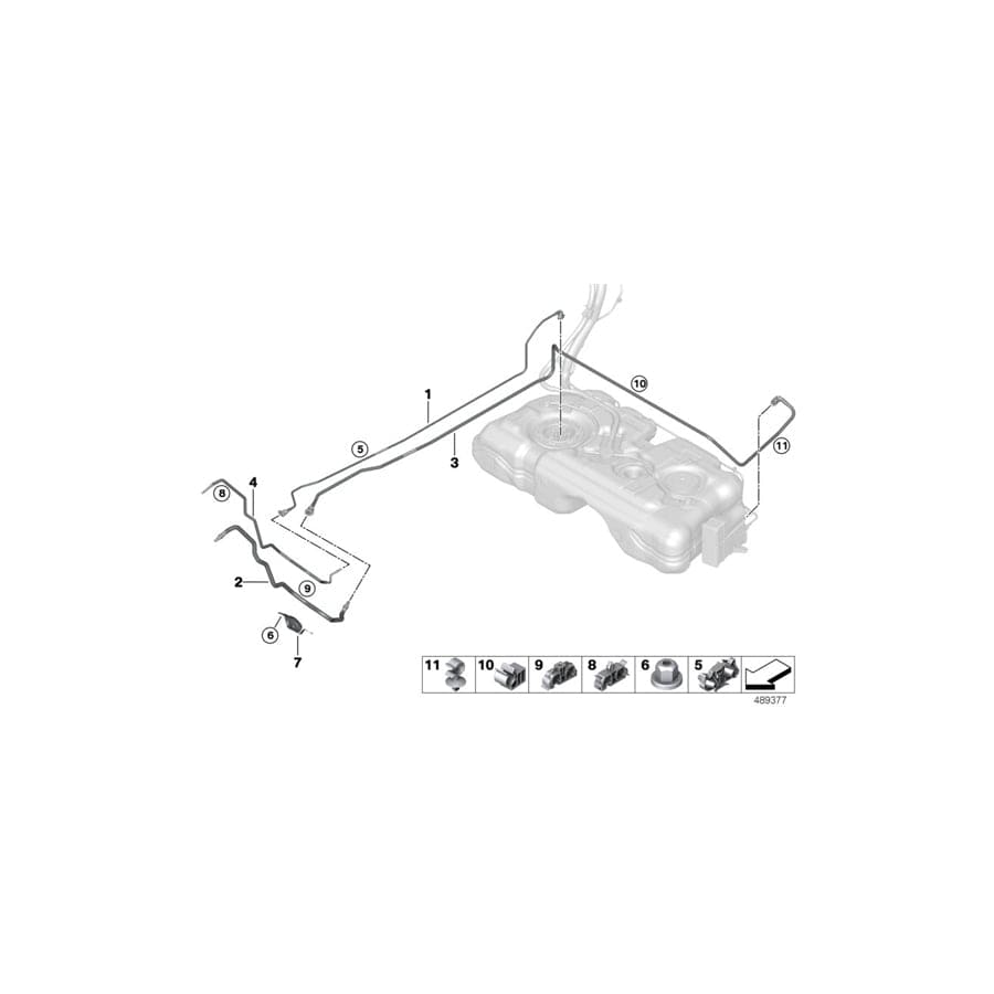 Genuine BMW Mini 16127464633 F44 F46 Front Fuel Feed Line (Inc. 228iX, Cooper S & 216i)