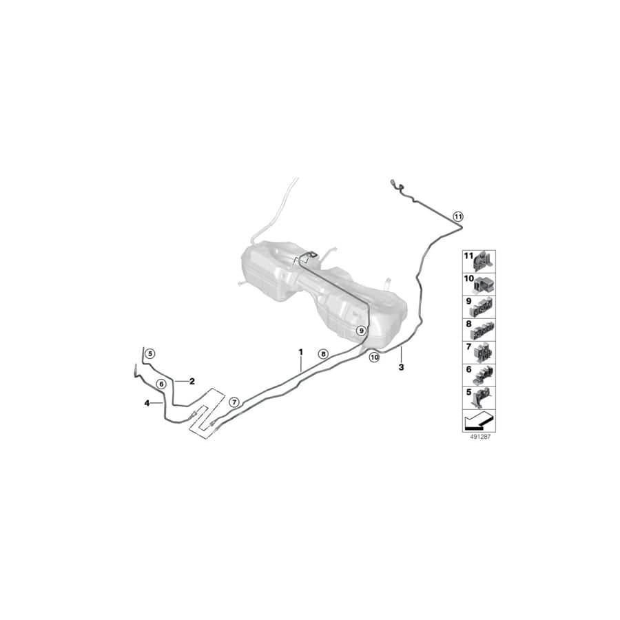 Genuine BMW 16127449027 G20 G21 Front Fuel Feed Line (Inc. M340iX, M340i & 320i 1.6)
